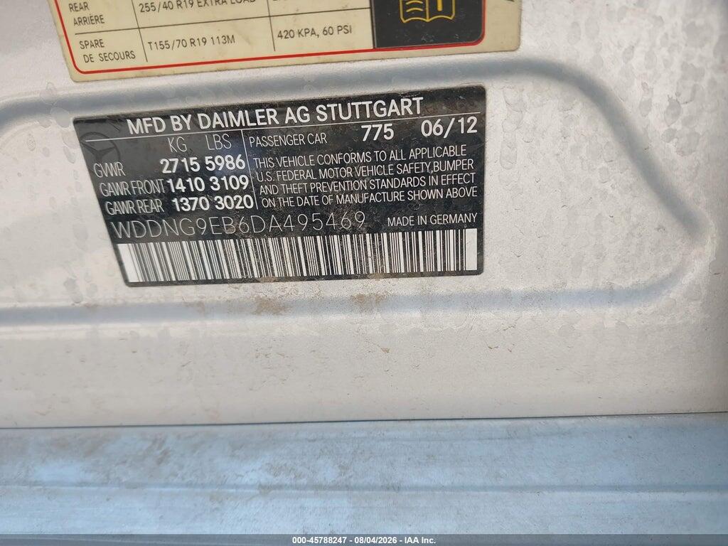 WDDNG9EB6DA495469 2013 MERCEDES-BENZ S 550 photo no. 9