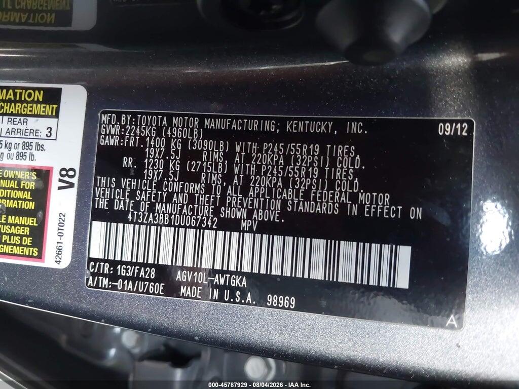 4T3ZA3BB1DU067342 2013 TOYOTA VENZA photo no. 9