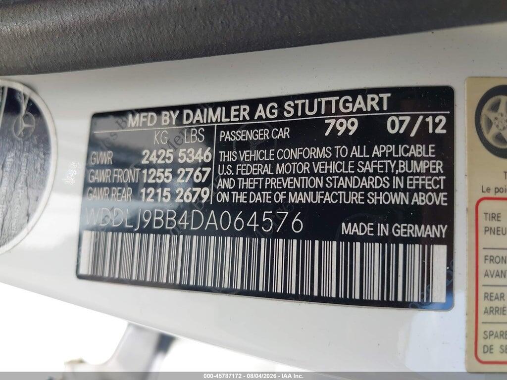 WDDLJ9BB4DA064576 2013 MERCEDES-BENZ CLS 550 photo no. 9