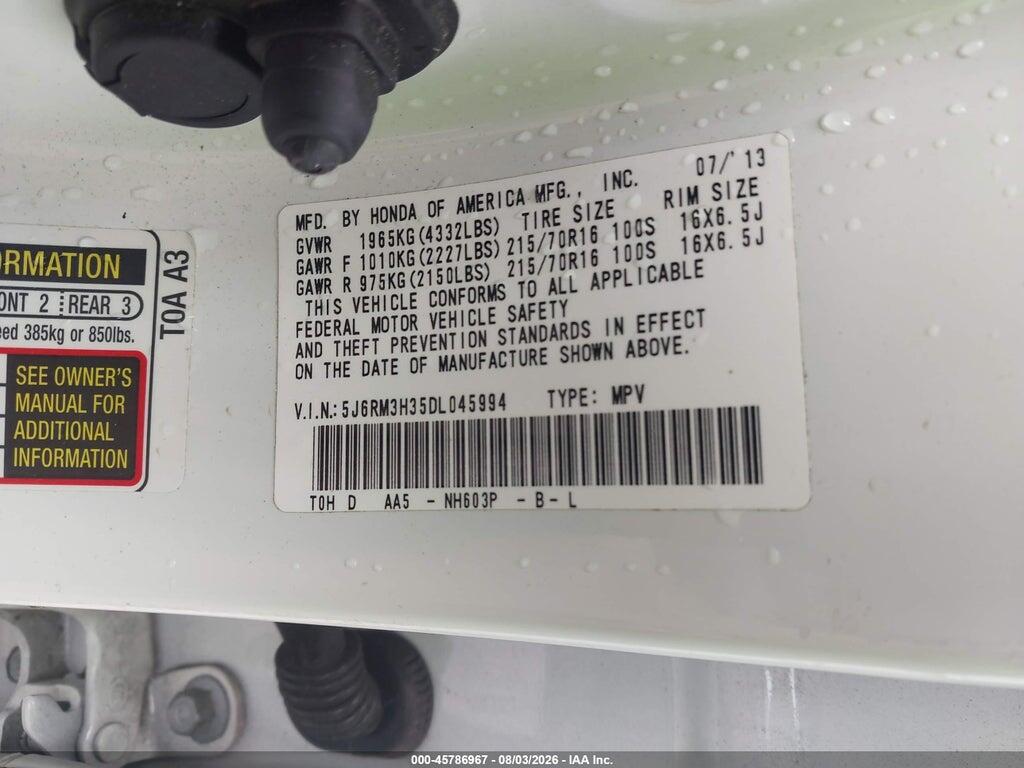 5J6RM3H35DL045994 2013 HONDA CR-V photo no. 9