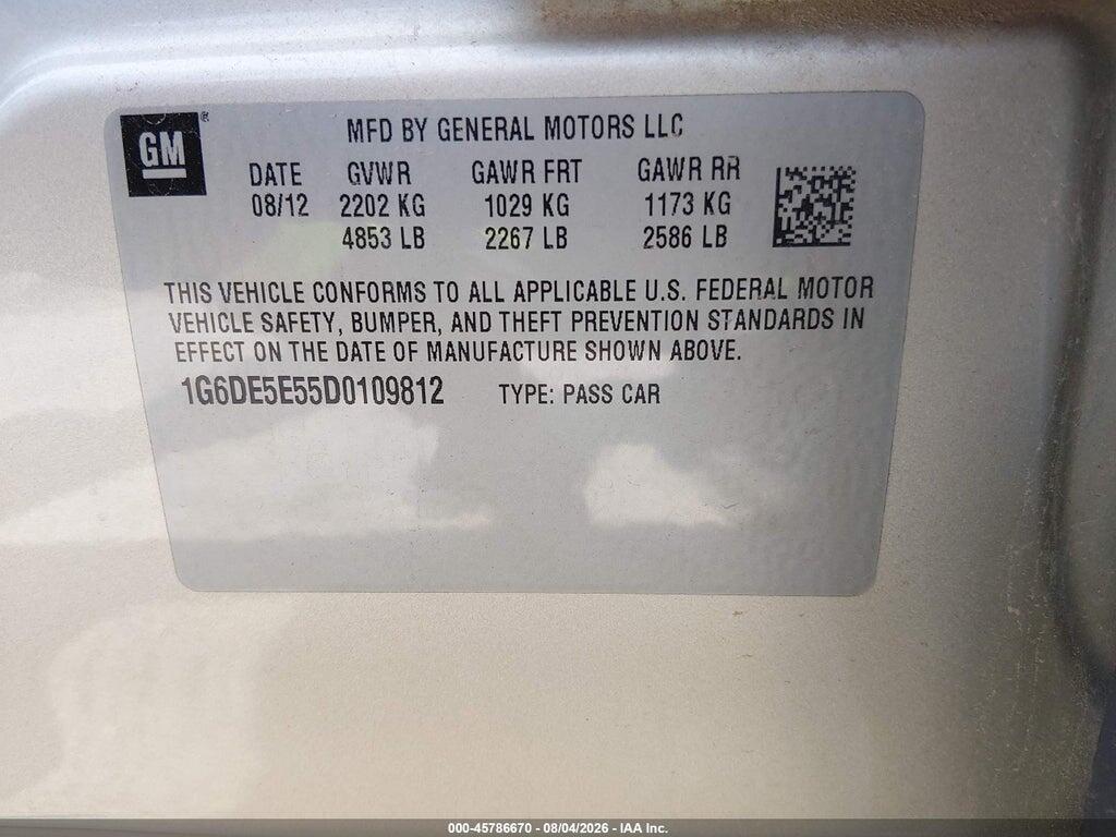 1G6DE5E55D0109812 2013 CADILLAC CTS photo no. 9