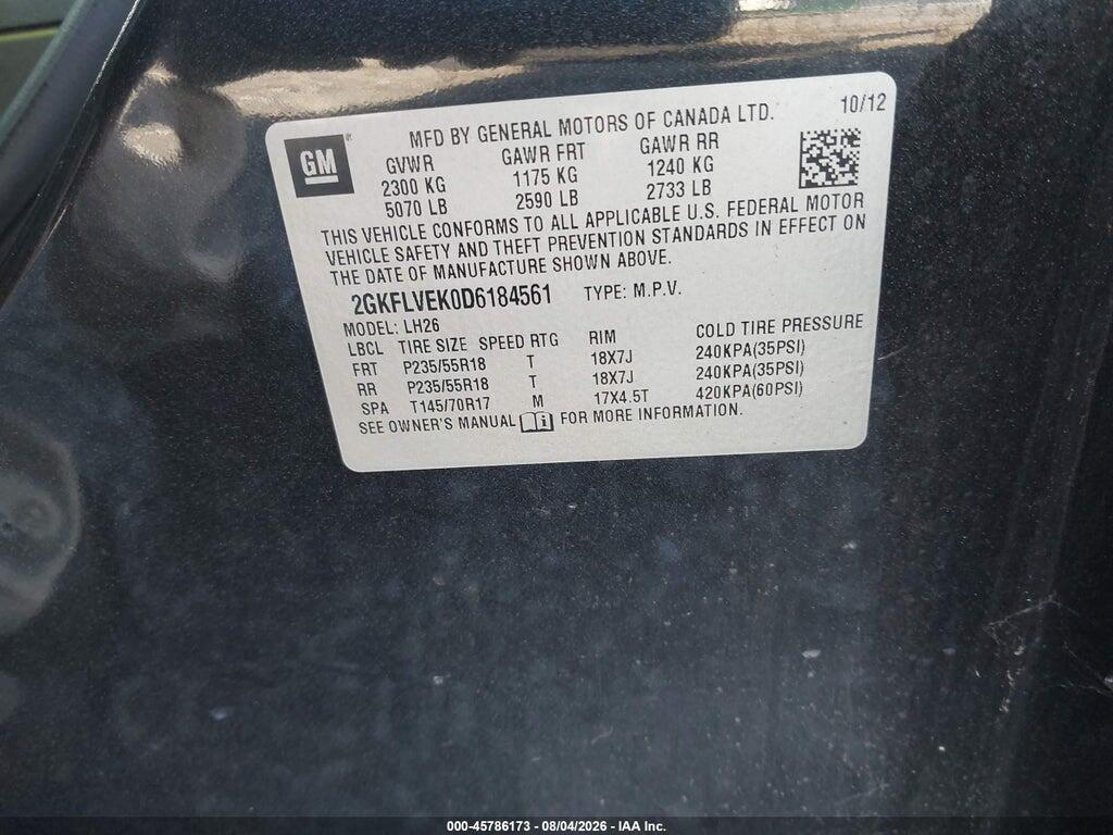 2GKFLVEK0D6184561 2013 GMC TERRAIN photo no. 9