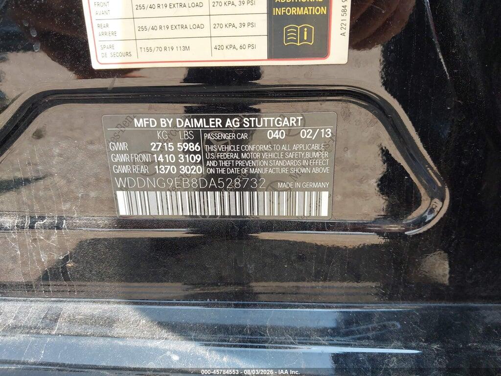 WDDNG9EB8DA528732 2013 MERCEDES-BENZ S 550 photo no. 9