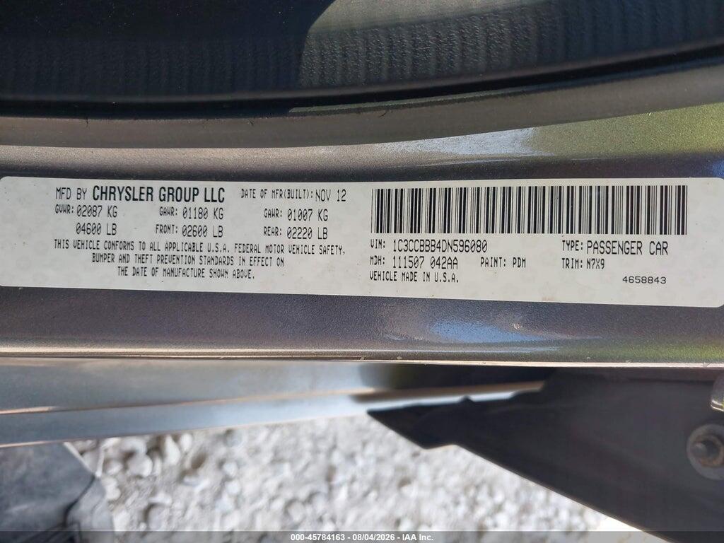 1C3CCBBB4DN596080 2013 CHRYSLER 200 photo no. 9