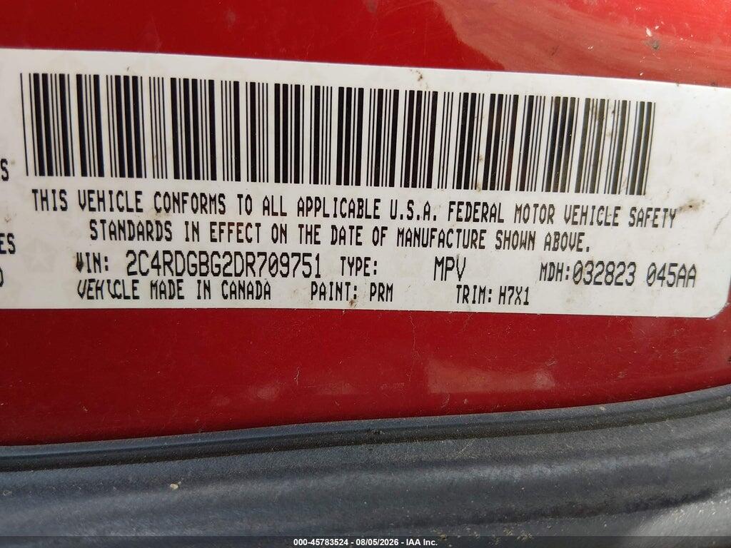 2C4RDGBG2DR709751 2013 DODGE GRAND CARAVAN photo no. 9
