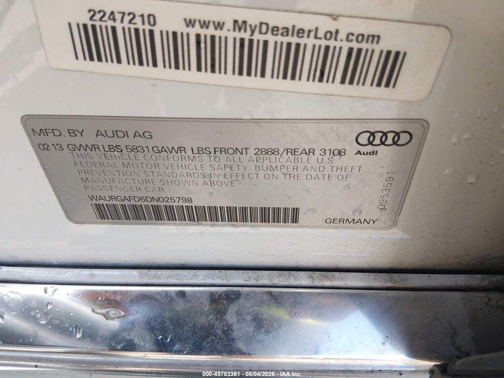 WAURGAFD6DN025798 2013 AUDI A8 L photo no. 9