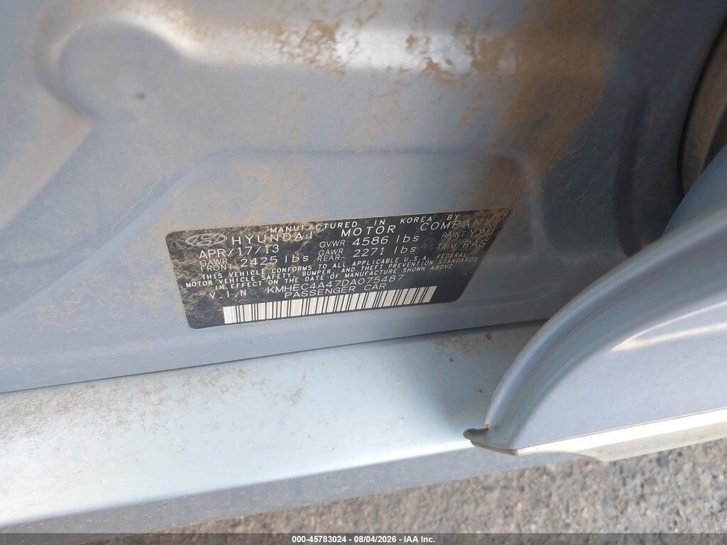 KMHEC4A47DA075487 2013 HYUNDAI SONATA HYBRID photo no. 9