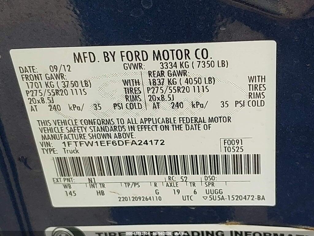 1FTFW1EF6DFA24172 2013 FORD F-150 photo no. 9