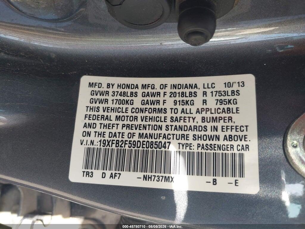 19XFB2F59DE085047 2013 HONDA CIVIC photo no. 9