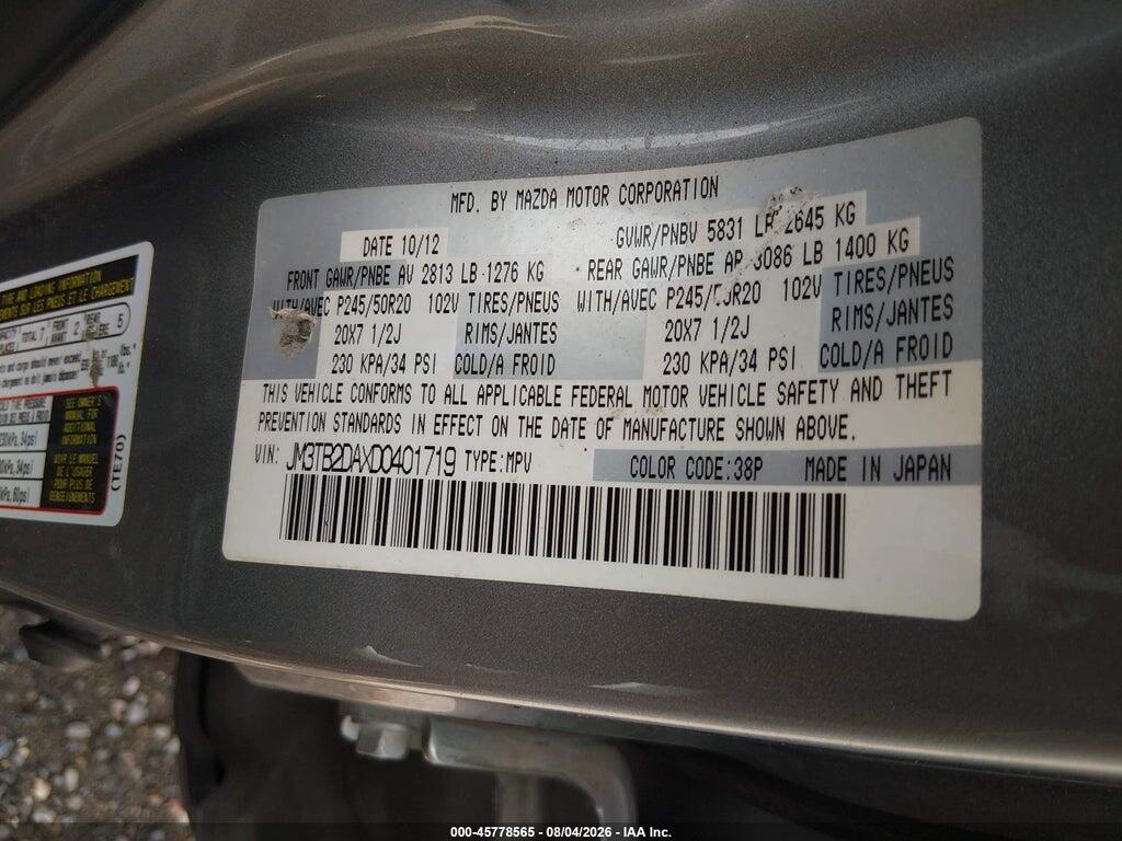 JM3TB2DAXD0401719 2013 MAZDA CX-9 photo no. 9