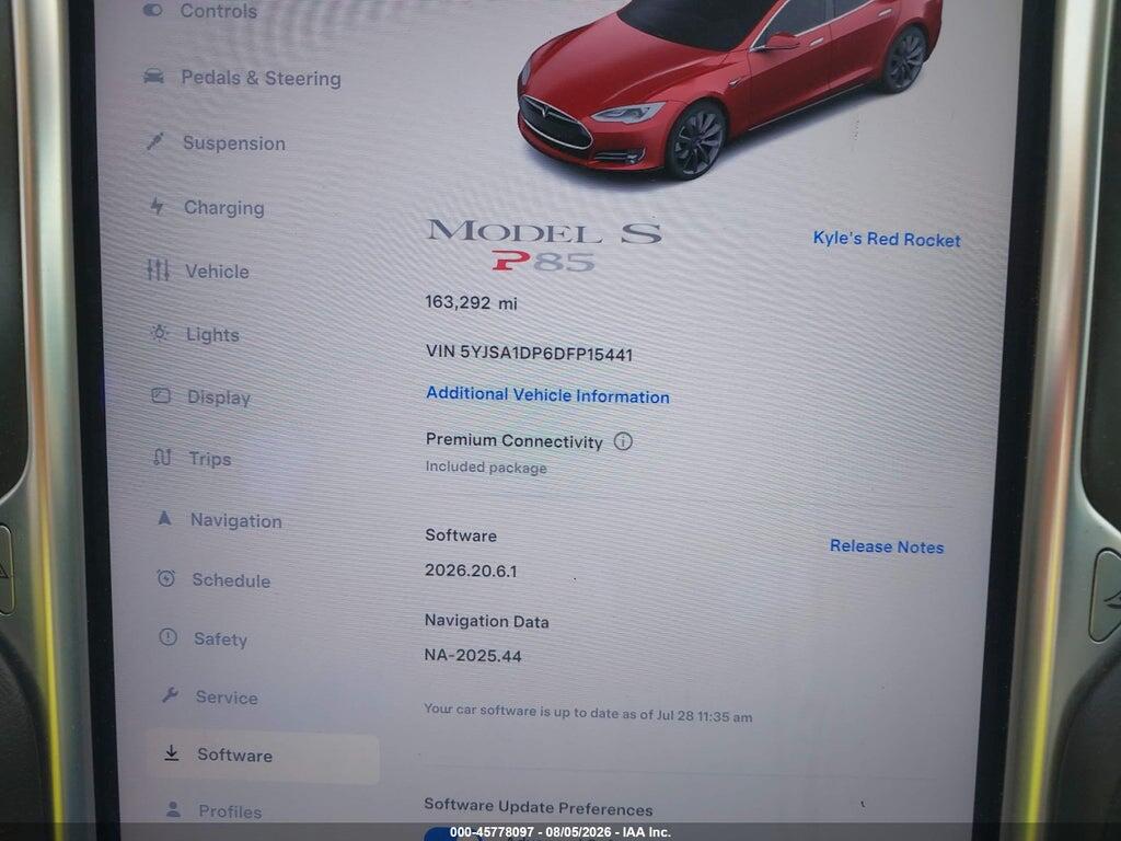 5YJSA1DP6DFP15441 2013 TESLA MODEL S photo no. 7