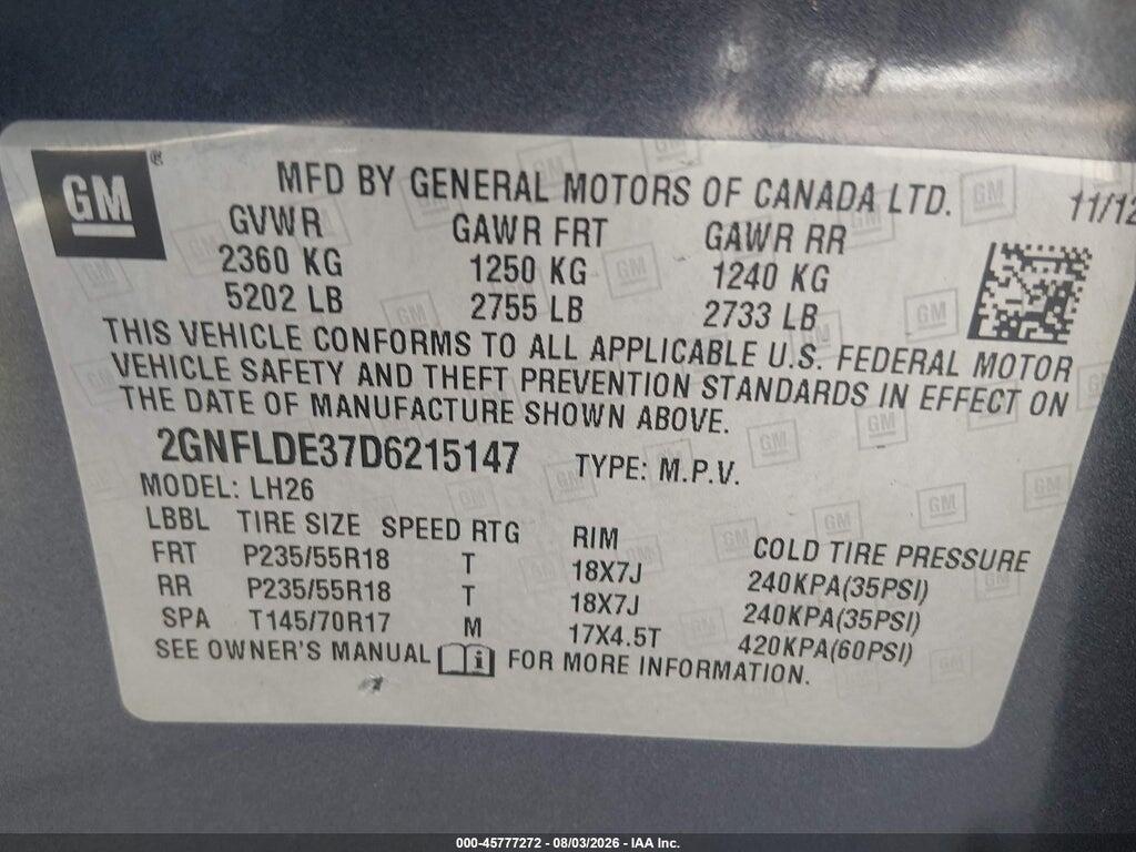 2GNFLDE37D6215147 2013 CHEVROLET EQUINOX photo no. 9