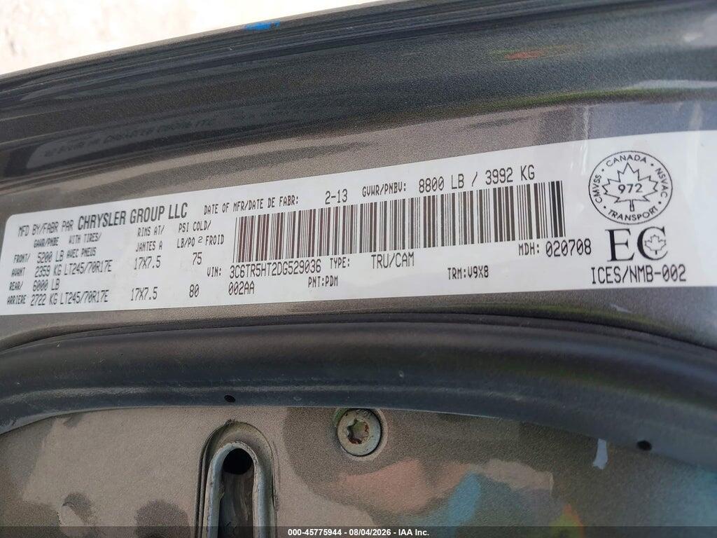 3C6TR5HT2DG529036 2013 RAM 2500 photo no. 9