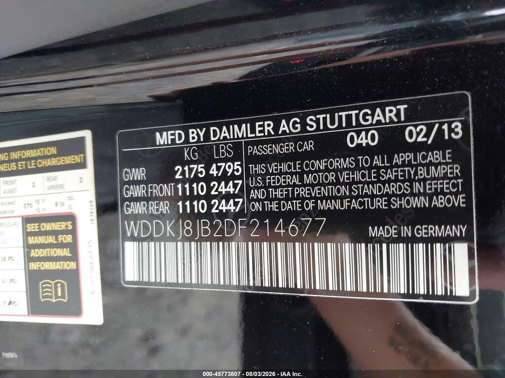 WDDKJ8JB2DF214677 2013 MERCEDES-BENZ E 350 photo no. 9
