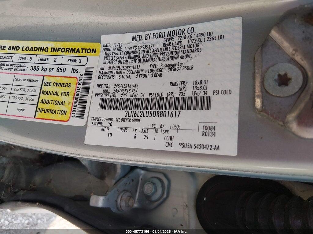 3LN6L2LU5DR801617 2013 LINCOLN MKZ HYBRID photo no. 9