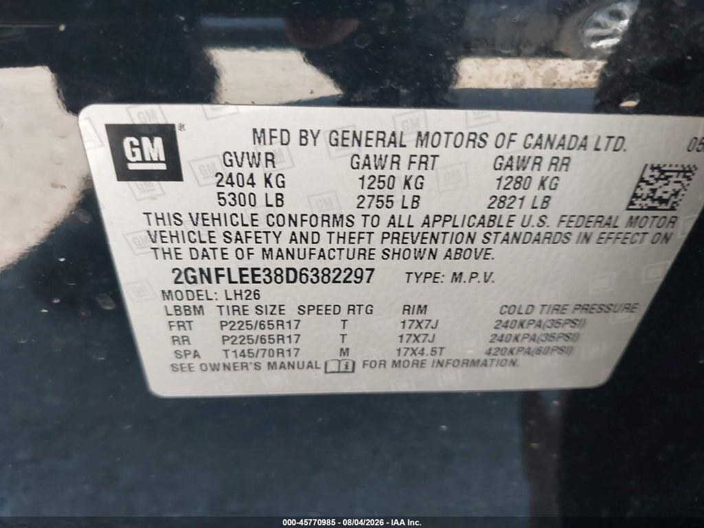 2GNFLEE38D6382297 2013 CHEVROLET EQUINOX photo no. 9