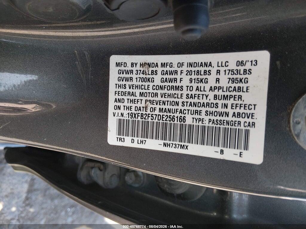 19XFB2F57DE256166 2013 HONDA CIVIC photo no. 9