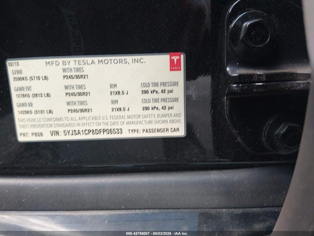 5YJSA1CP8DFP06533 2013 TESLA MODEL S photo no. 9