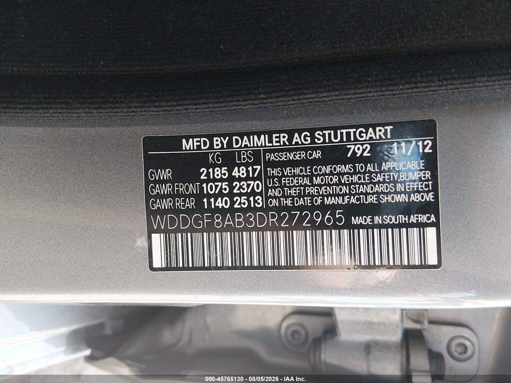 WDDGF8AB3DR272965 2013 MERCEDES-BENZ C 300 photo no. 9