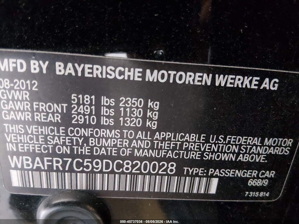 WBAFR7C59DC820028 2013 BMW 535I photo no. 9