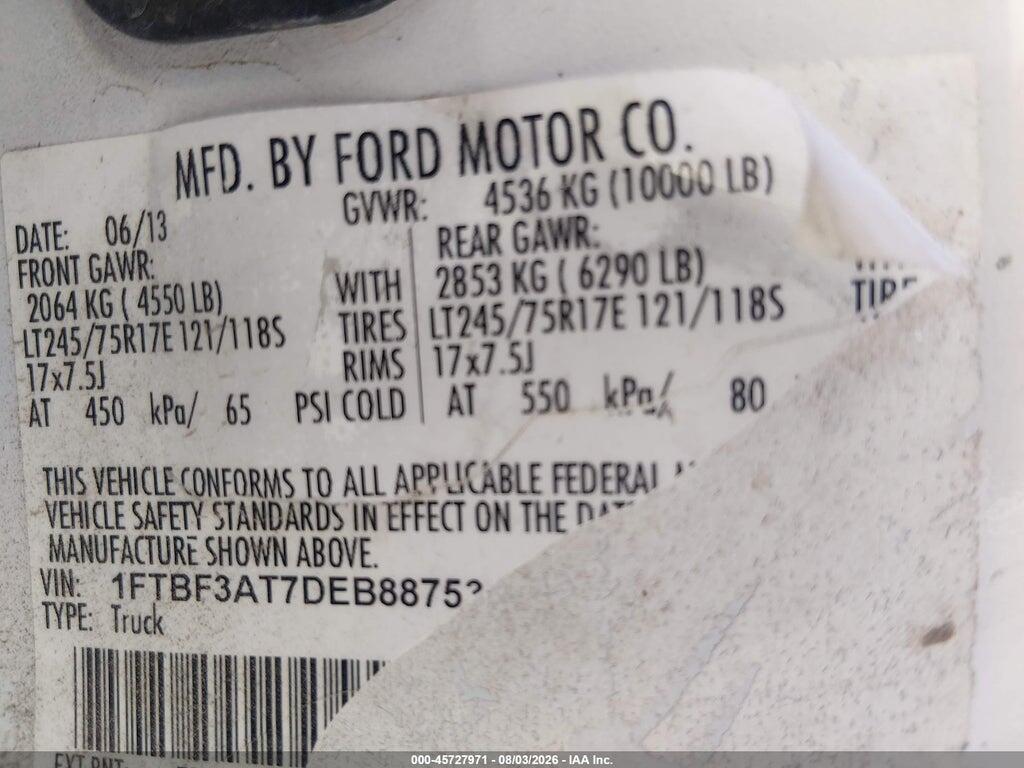 1FTBF3AT7DEB88753 2013 FORD SUPER DUTY F-350 SRW photo no. 9
