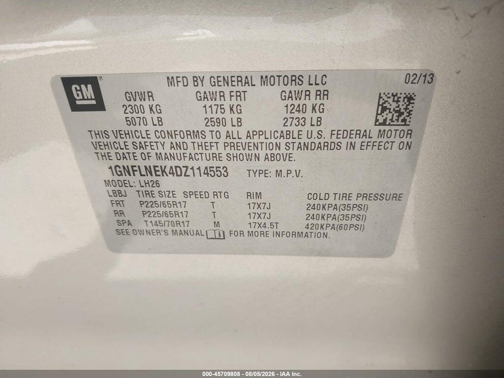1GNFLNEK4DZ114553 2013 CHEVROLET EQUINOX photo no. 8