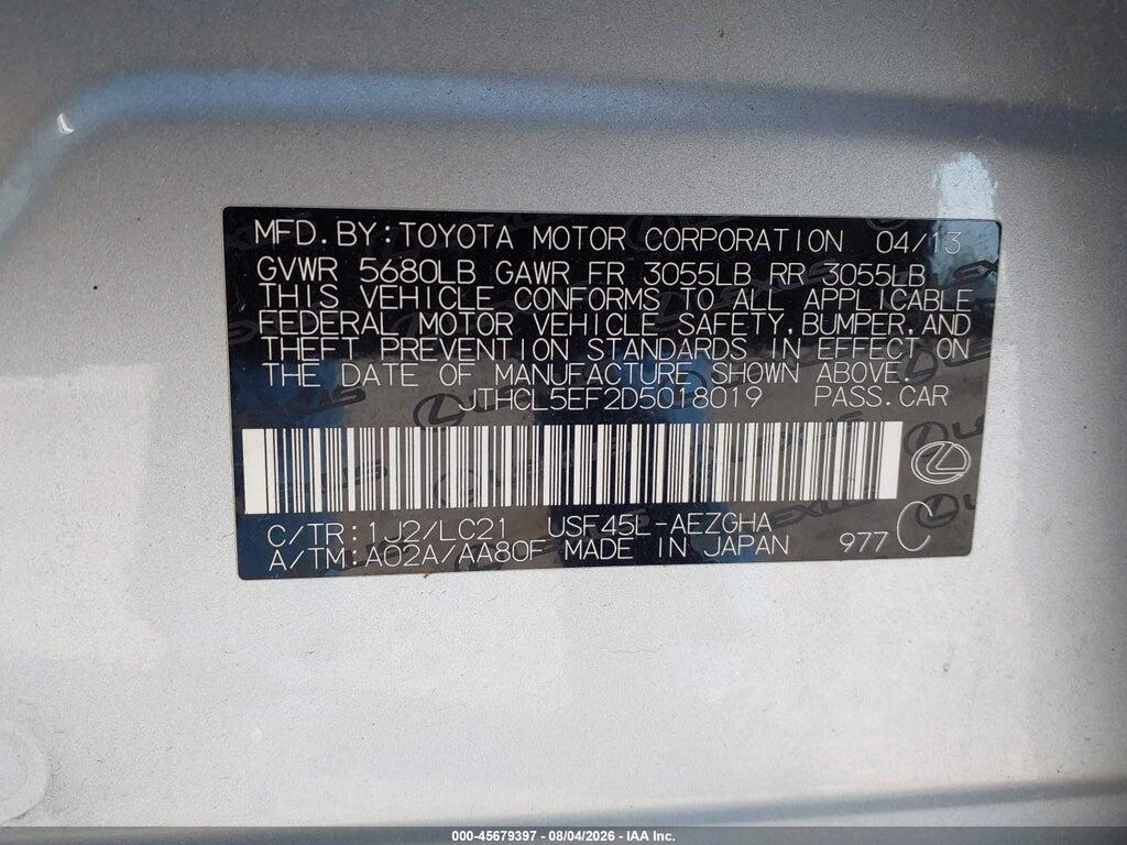 JTHCL5EF2D5018019 2013 LEXUS LS 460 photo no. 9