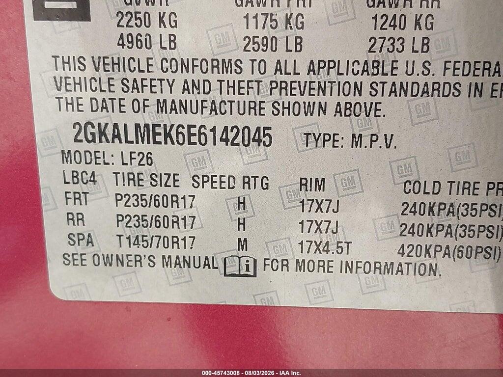 2GKALMEK6E6142045 2014 GMC TERRAIN photo no. 9