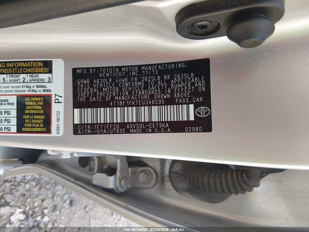 4T1BF1FK7EU346595 2014 TOYOTA CAMRY photo no. 9
