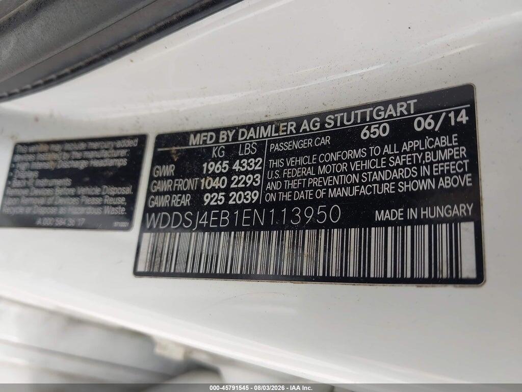 WDDSJ4EB1EN113950 2014 MERCEDES-BENZ CLA 250 photo no. 9