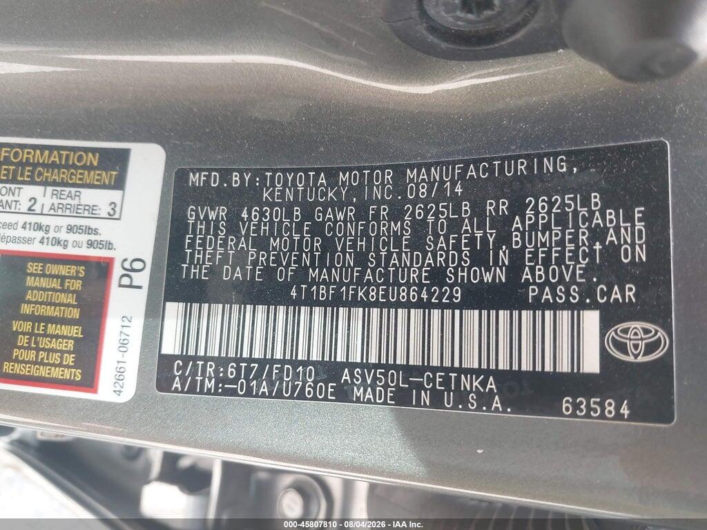4T1BF1FK8EU864229 2014 TOYOTA CAMRY photo no. 9