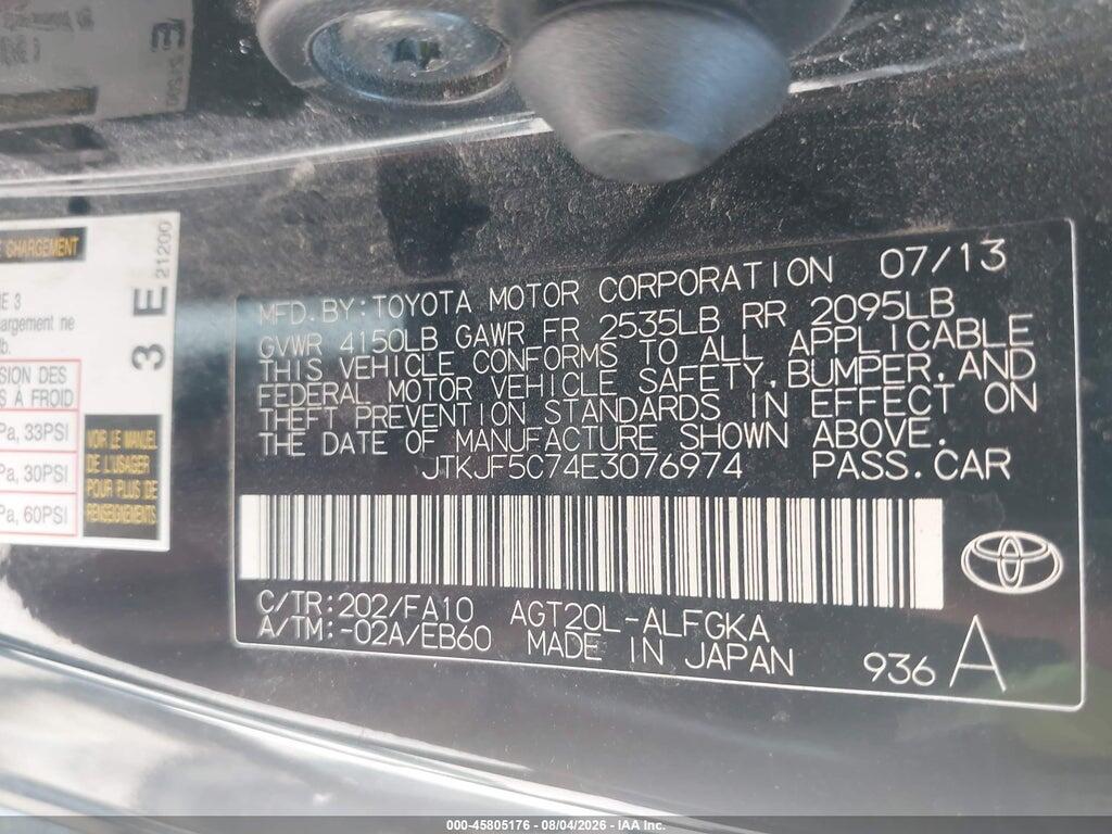 JTKJF5C74E3076974 2014 SCION TC photo no. 9