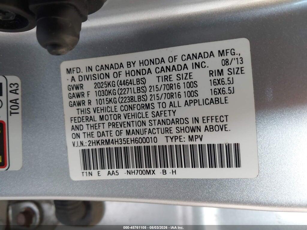 2HKRM4H35EH600010 2014 HONDA CR-V photo no. 9