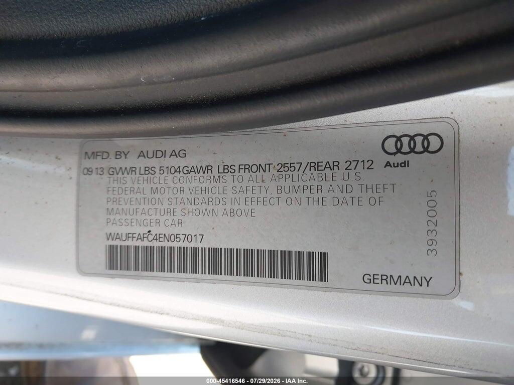 WAUFFAFC4EN057017 2014 AUDI A6 photo no. 9
