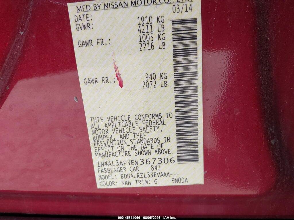 1N4AL3AP3EN367306 2014 NISSAN ALTIMA photo no. 9