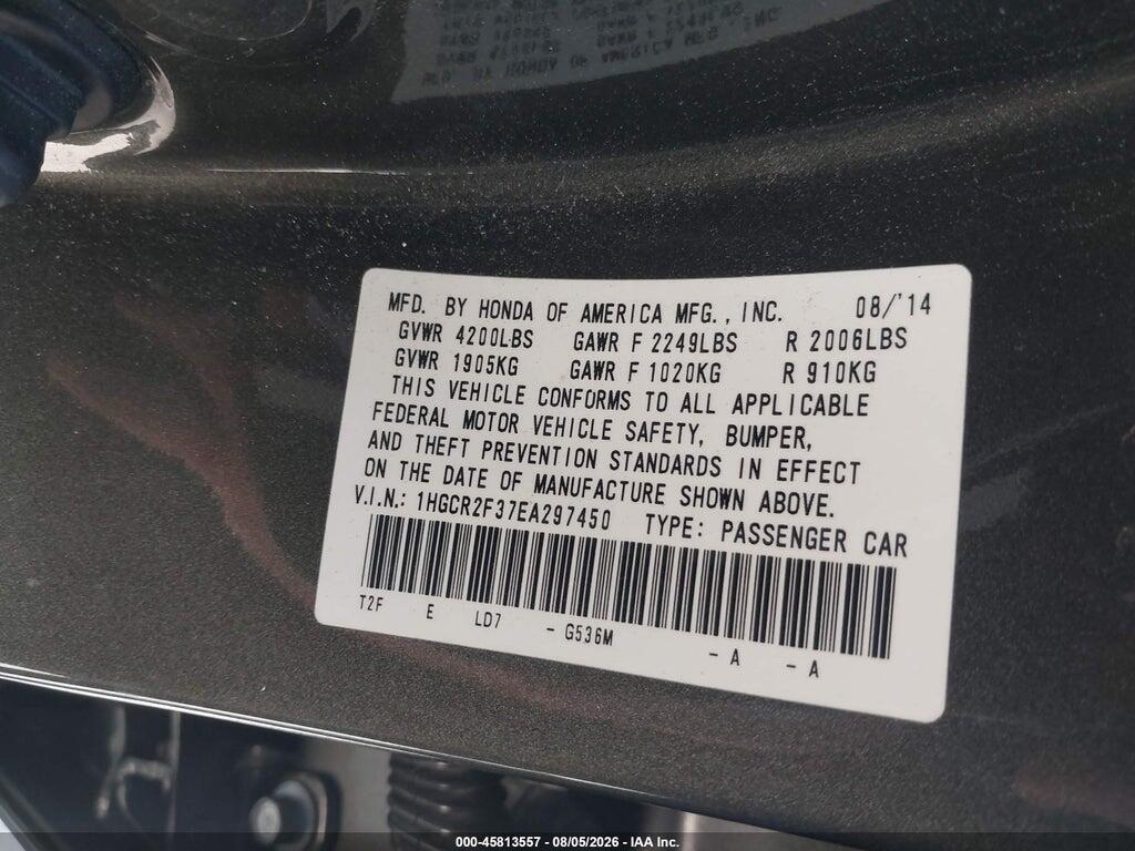 1HGCR2F37EA297450 2014 HONDA ACCORD photo no. 9