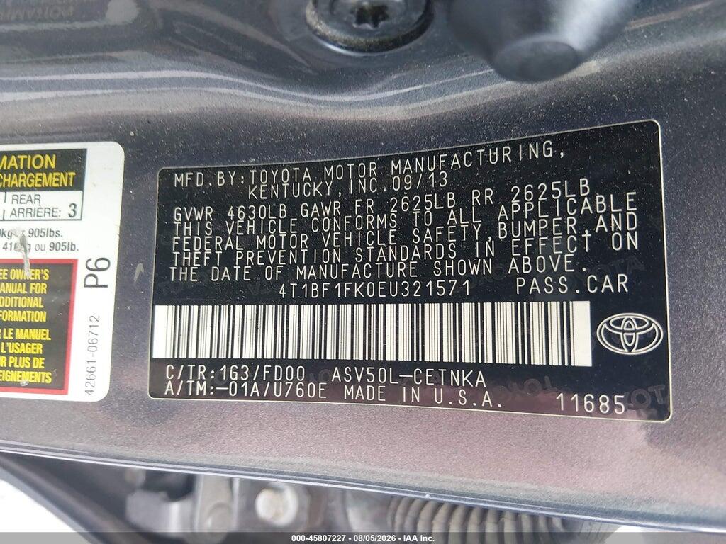 4T1BF1FK0EU321571 2014 TOYOTA CAMRY photo no. 9