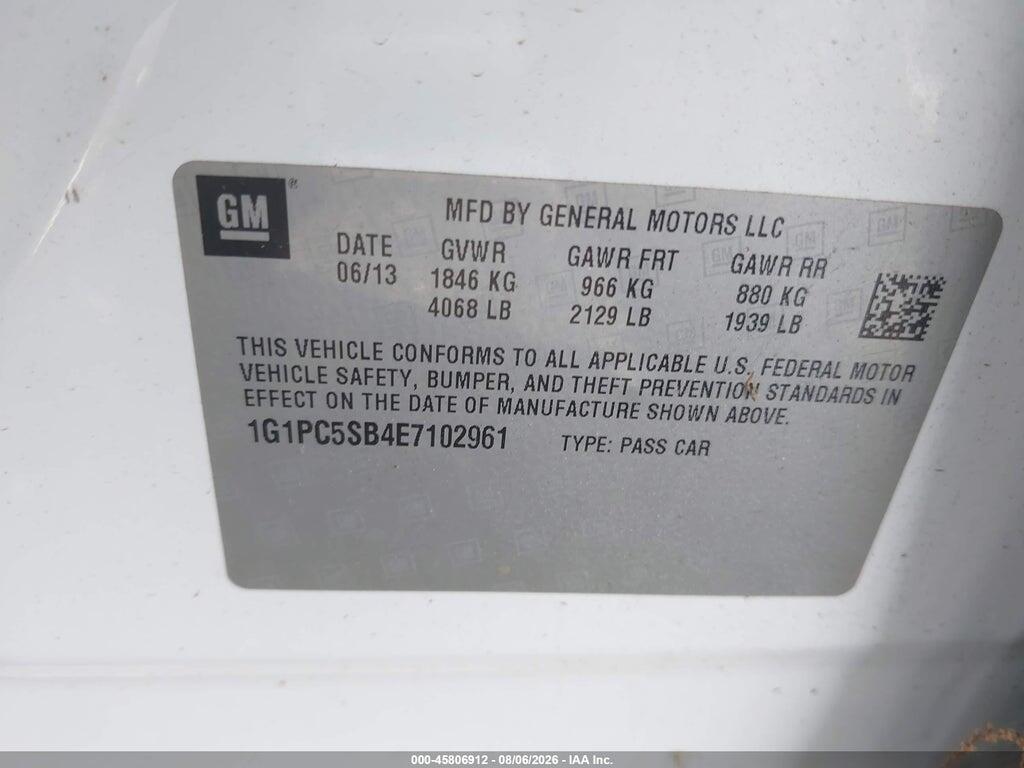1G1PC5SB4E7102961 2014 CHEVROLET CRUZE photo no. 9