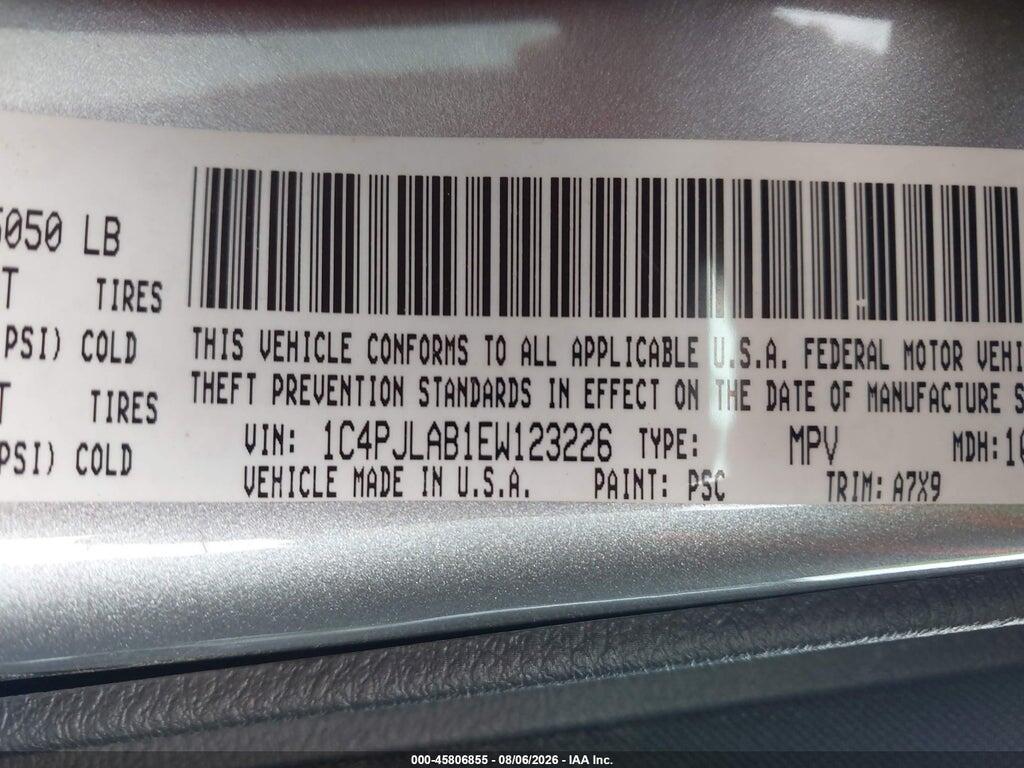 1C4PJLAB1EW123226 2014 JEEP CHEROKEE photo no. 9
