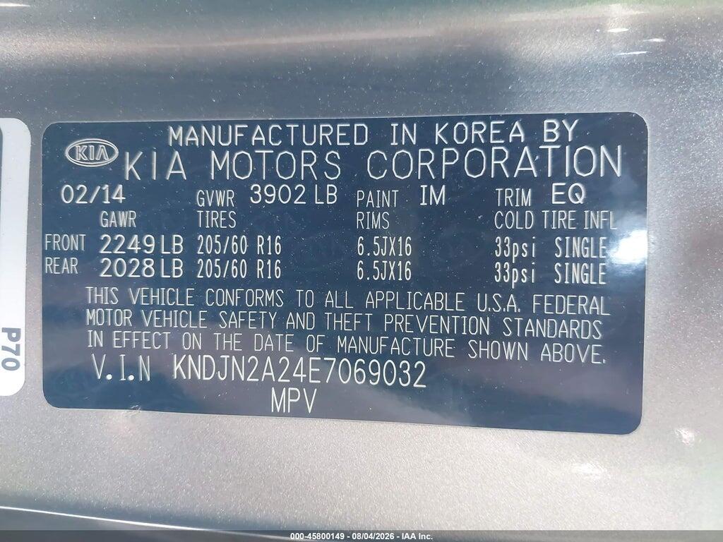 KNDJN2A24E7069032 2014 KIA SOUL photo no. 9
