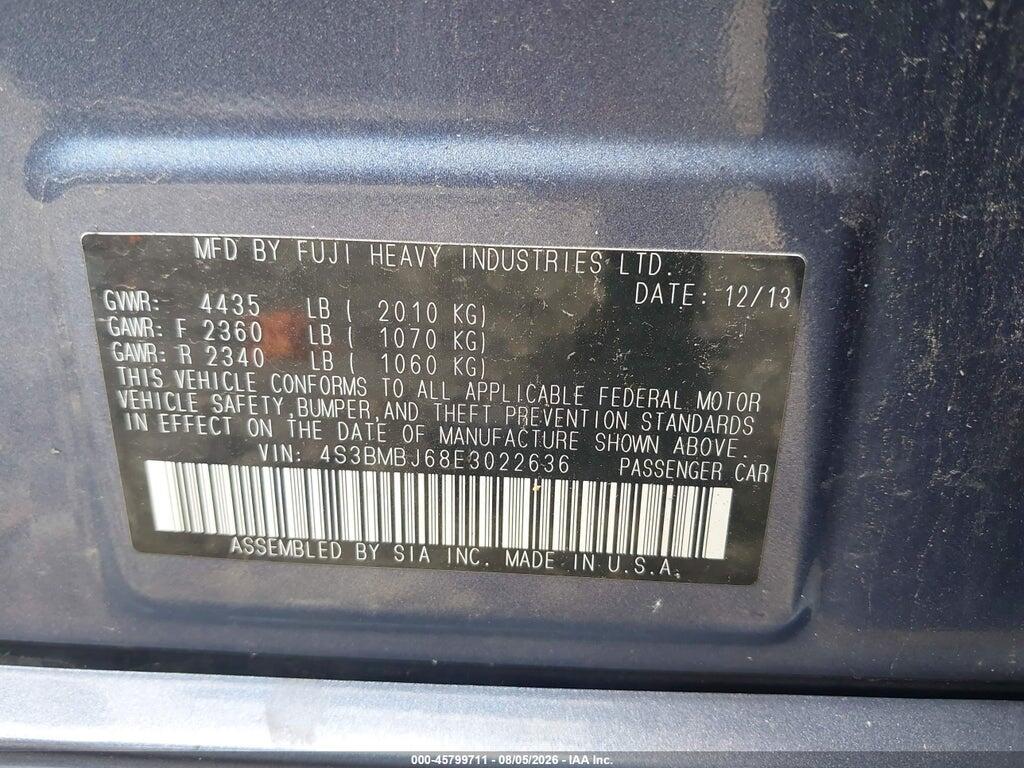 4S3BMBJ68E3022636 2014 SUBARU LEGACY photo no. 9