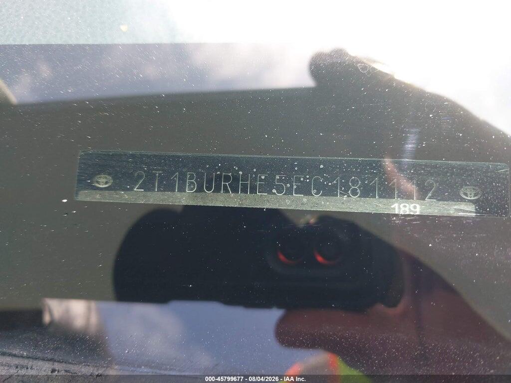 2T1BURHE5EC181112 2014 TOYOTA COROLLA photo no. 9
