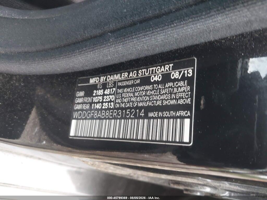 WDDGF8AB8ER315214 2014 MERCEDES-BENZ C 300 photo no. 9