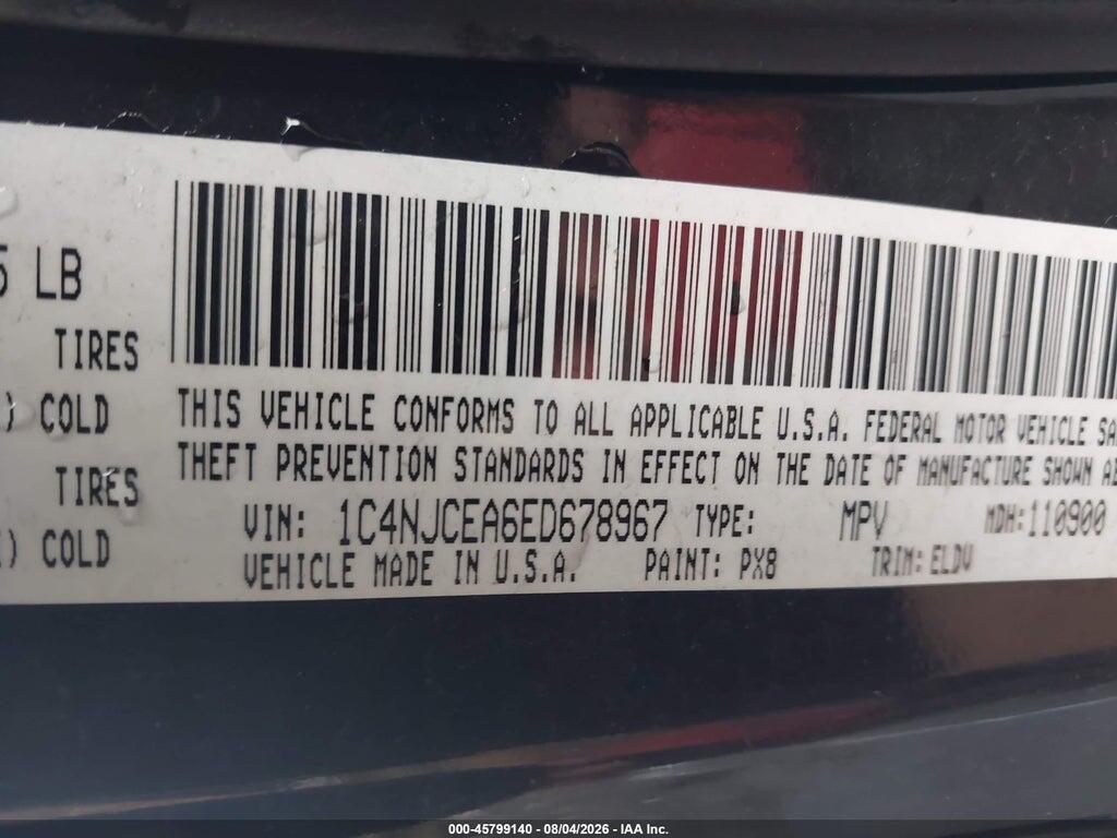 1C4NJCEA6ED678967 2014 JEEP COMPASS photo no. 9