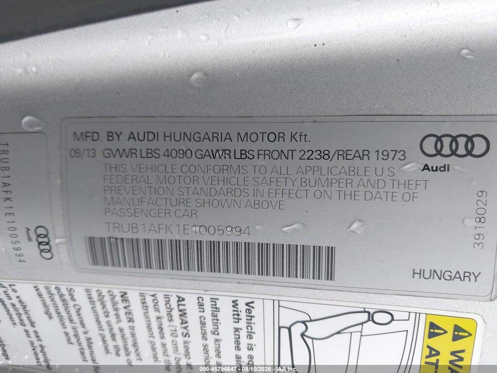 TRUB1AFK1E1005994 2014 AUDI TTS photo no. 9