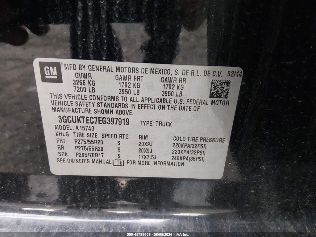 3GCUKTEC7EG397919 2014 CHEVROLET SILVERADO 1500 photo no. 9