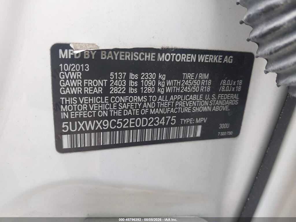 5UXWX9C52E0D23475 2014 BMW X3 photo no. 9