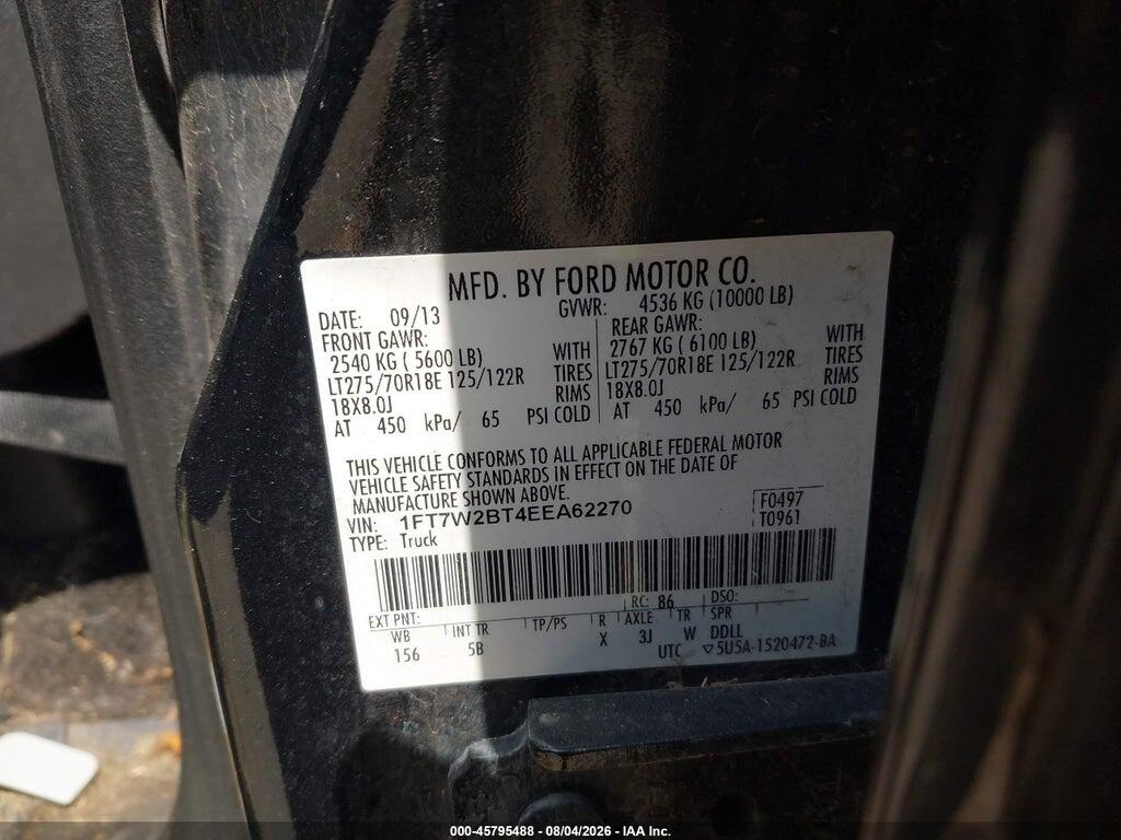 1FT7W2BT4EEA62270 2014 FORD F-250 photo no. 9