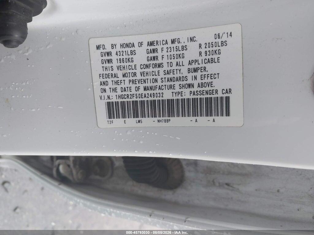 1HGCR2F50EA249032 2014 HONDA ACCORD photo no. 9