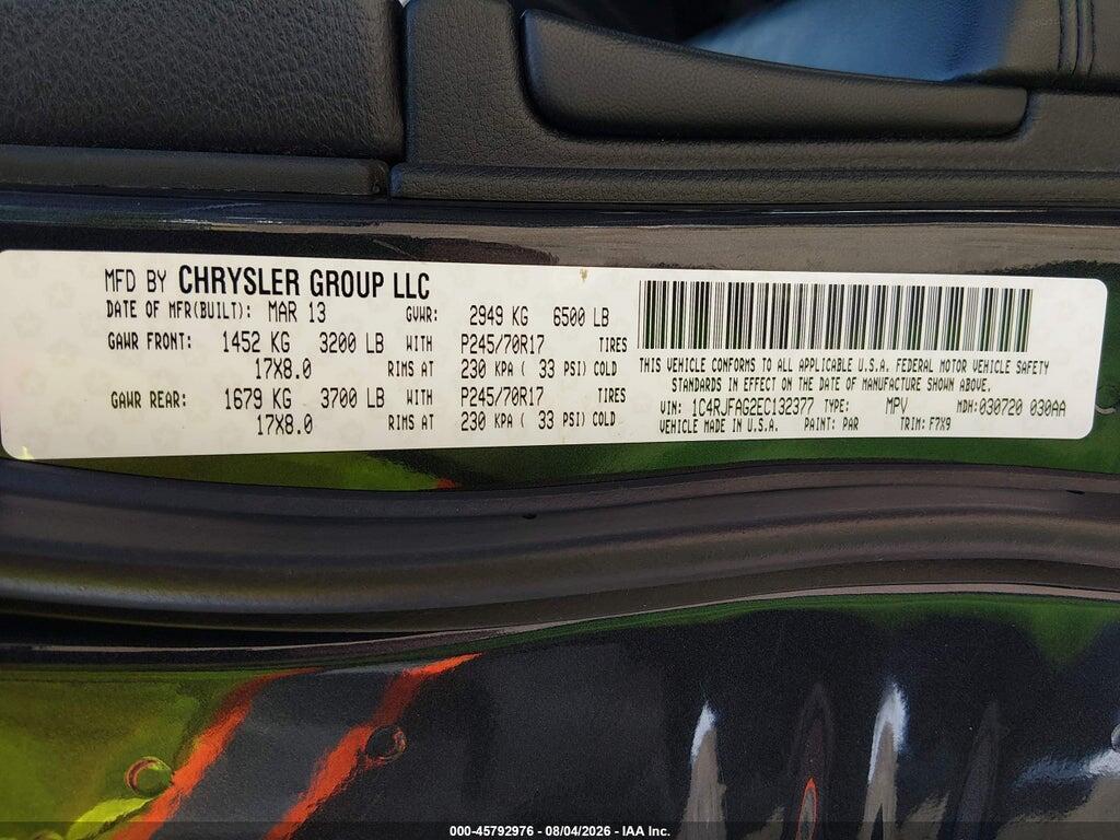 1C4RJFAG2EC132377 2014 JEEP GRAND CHEROKEE photo no. 9